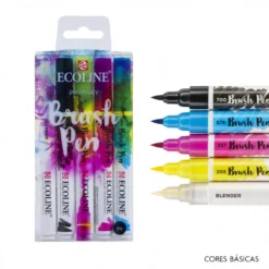 Conjunto Temático 5 Marcadores Pincel Ecoline Talens