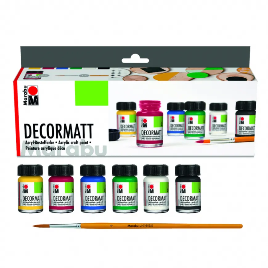 Conjunto Tinta Acrílica Decormatt Marabu