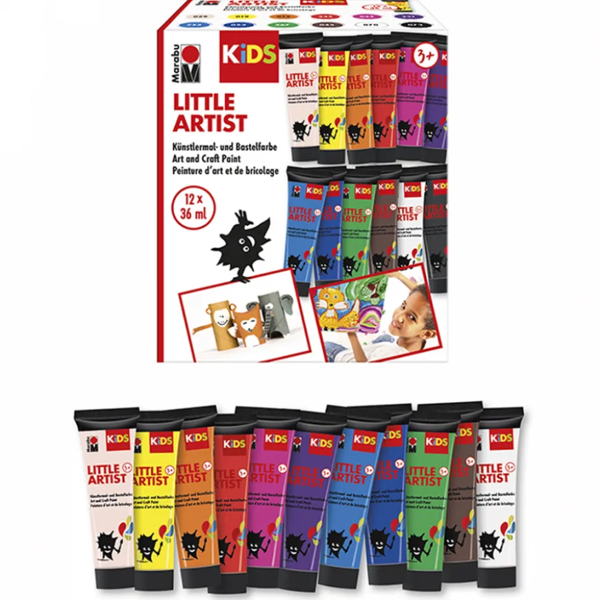 Conjunto Tintas Pequeno Artista Kids Marabu