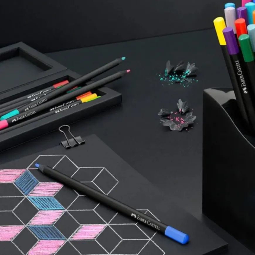 Estojo Rolo 72 lápis Black Edition Faber Castell