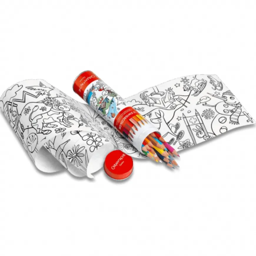 Tubo com 18 Lápis Swisscolor Aqua + Poster Caran D´Ache